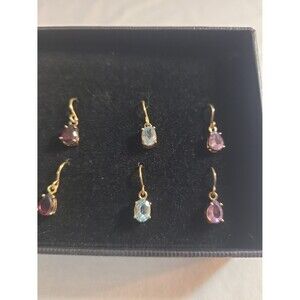 Set of 3pair earrings.  Red blue purple.